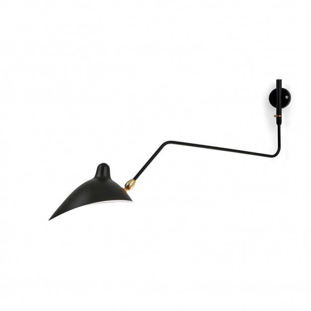Wall Light with 1 curved pivoting arm