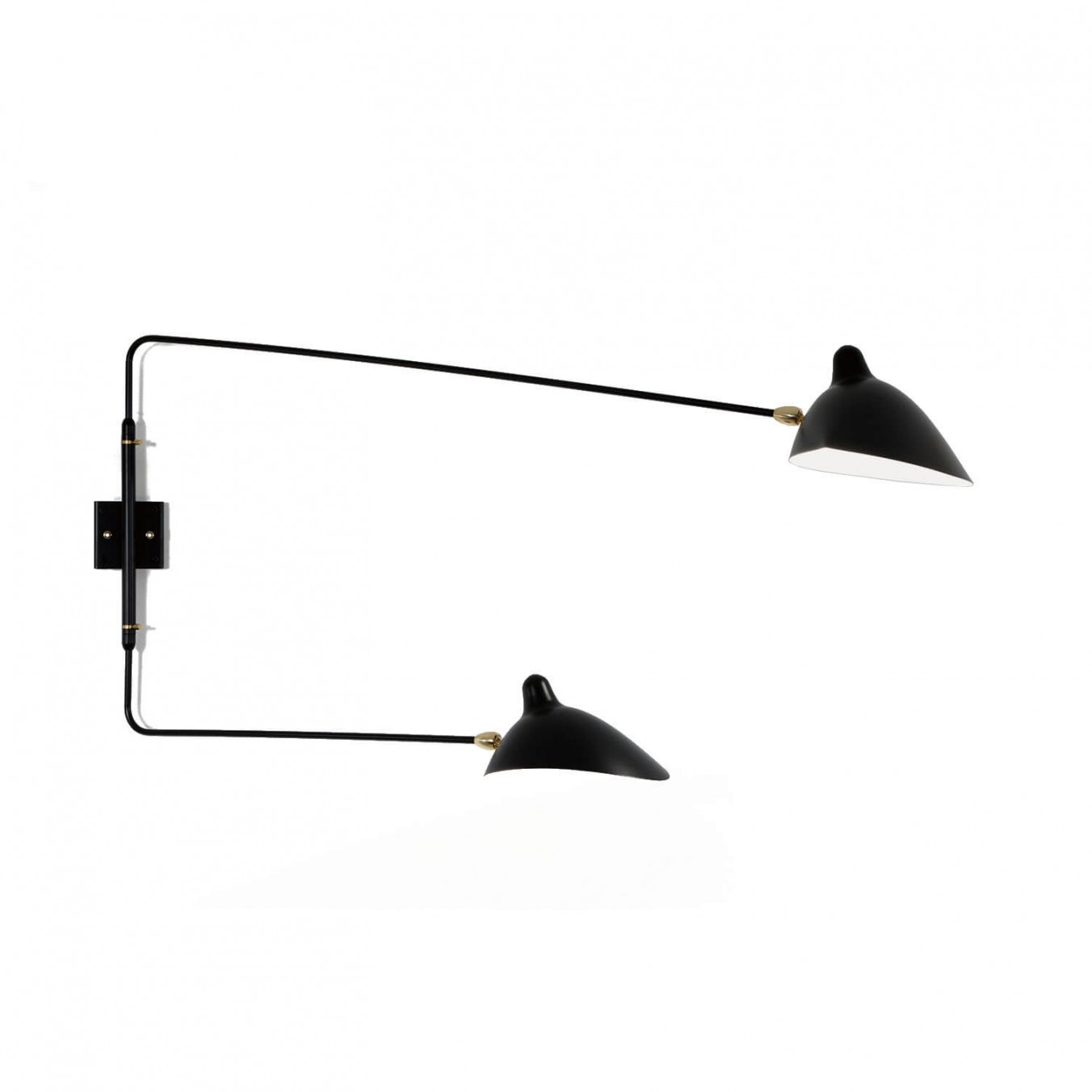 Wall Light with 2 straight pivoting arms