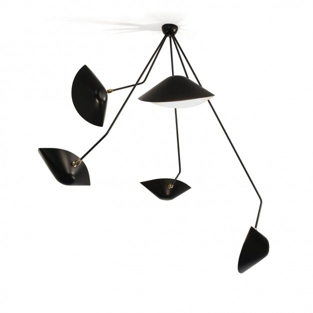 Spider Ceiling Light with 5 curved fixed arms