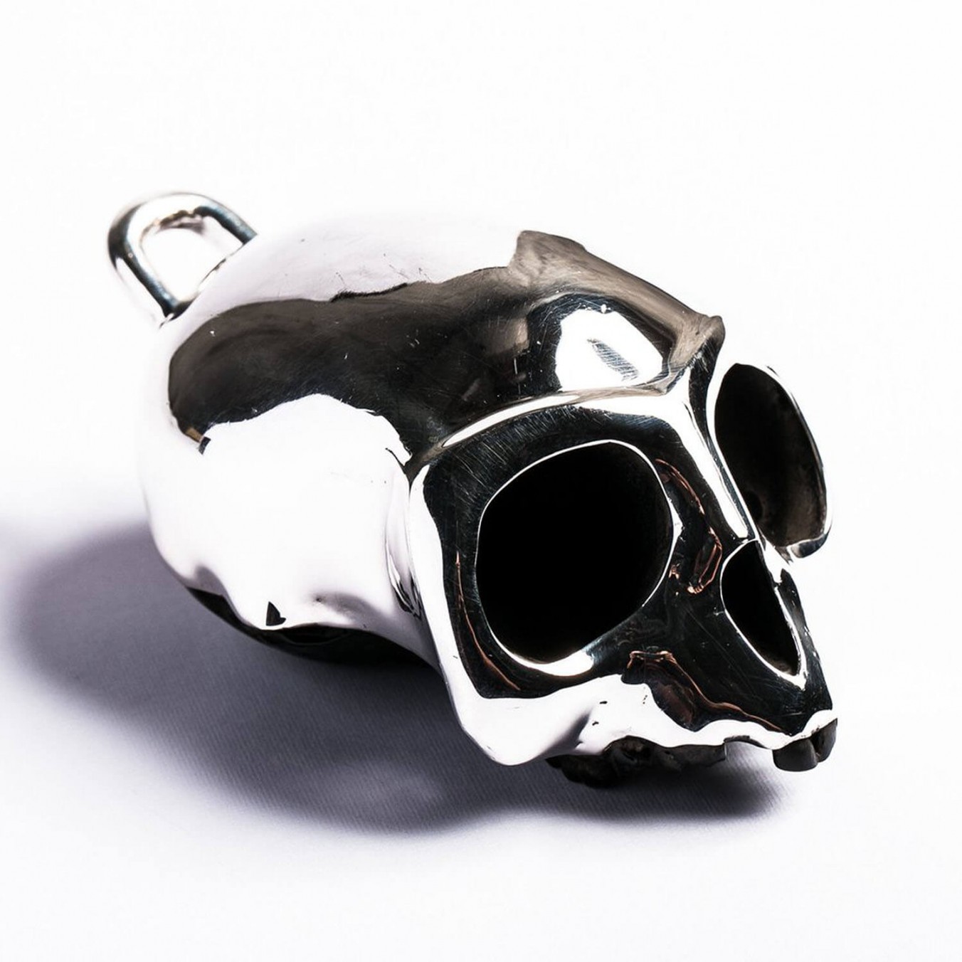 Resin Monkey Skull with Silver Mask