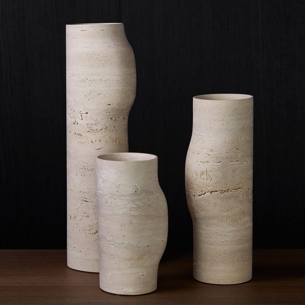 Travertine bos vases