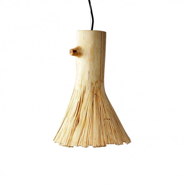 Pressed wood gold pendant light