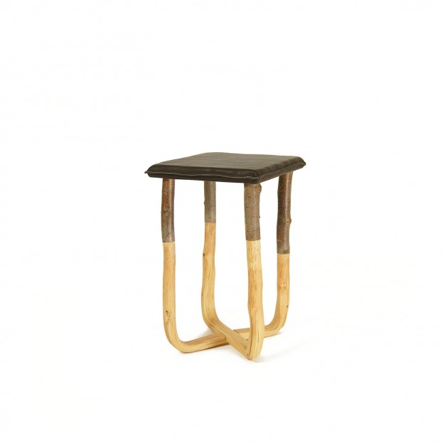 Pressed wood natural stool