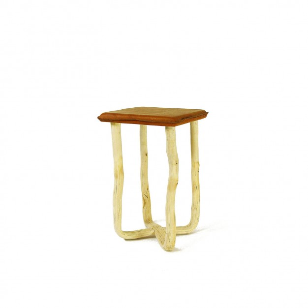 Pressed wood natural stool